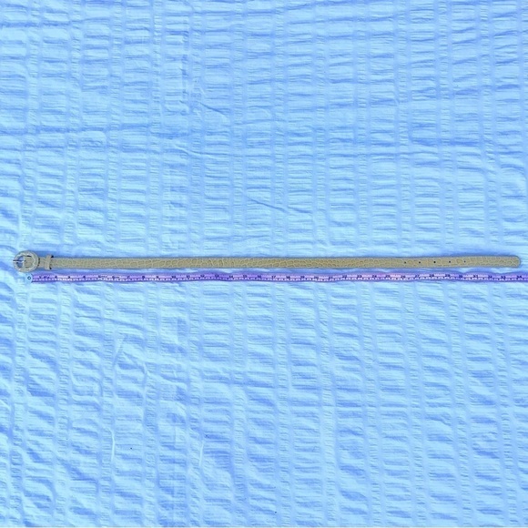 Banana Republic Italian Croc Embossed Leather Belt Yellow | Gold XS - Picture 5 of 9